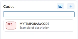 Example of a newly created code shown in the code list of LiquidoDocs Explorer.