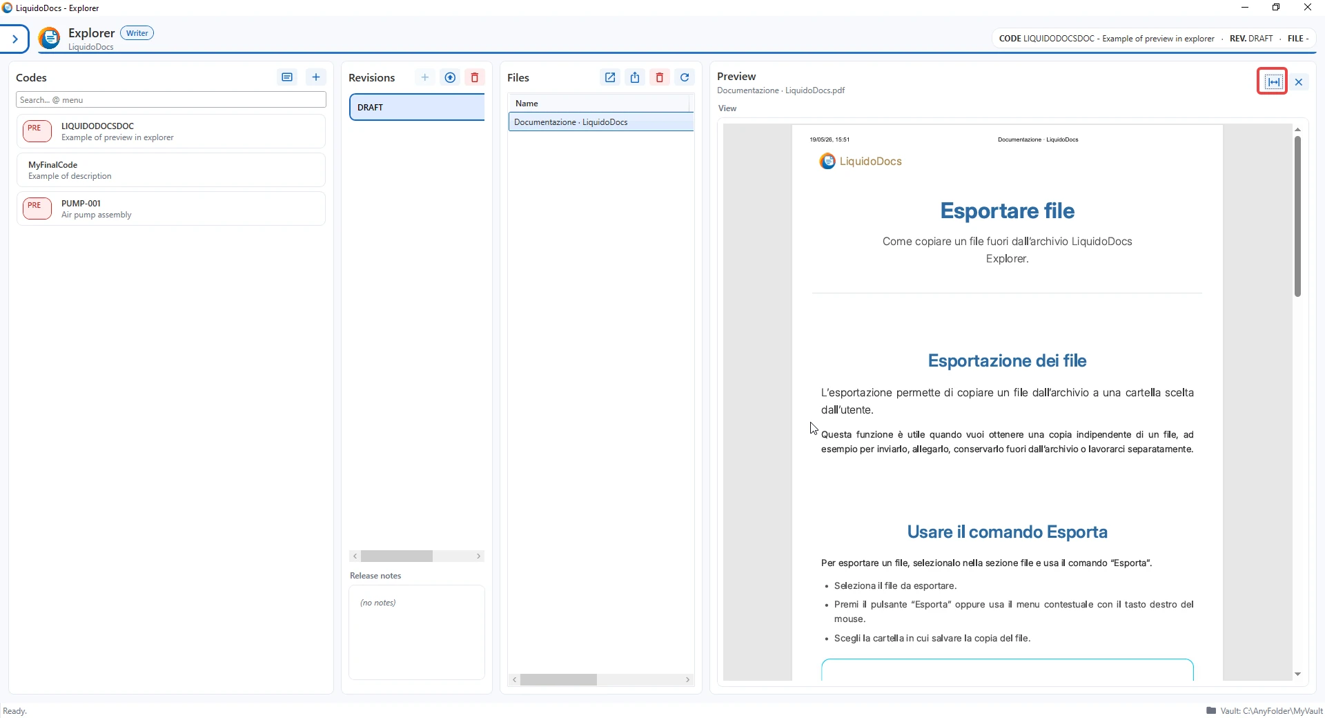 File preview panel in LiquidoDocs Explorer.
